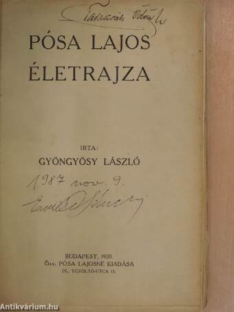 Pósa Lajos életrajza