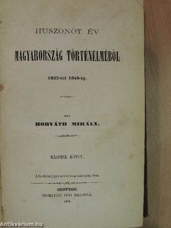 Huszonöt év Magyarország történelméből II. (töredék)