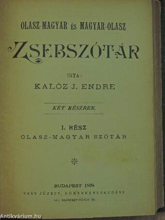 Olasz-magyar és magyar-olasz zsebszótár I-II.