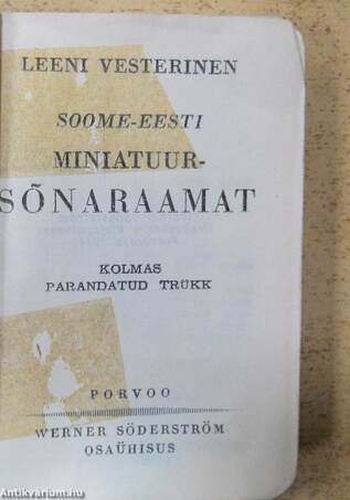 Soome-eesti miniatuur-sönaraamat (minikönyv)