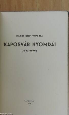 Kaposvár nyomdái (minikönyv)