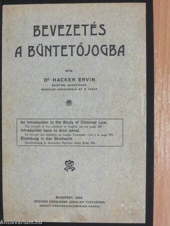 Bevezetés a büntetőjogba