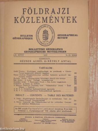 Földrajzi Közlemények 1933/9-10.