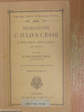 Szemelvények C. Julius Caesar Commentarii de Bello Gallico című művéből/Jegyzetek Caesar Commentarii de Bello Gallico című művéből való szemelvényekhez