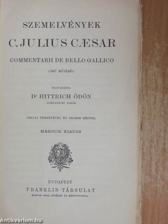 Szemelvények C. Julius Caesar Commentarii de Bello Gallico című művéből/Jegyzetek Caesar Commentarii de Bello Gallico című művéből való szemelvényekhez