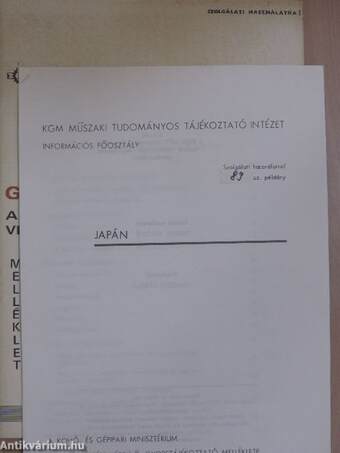 Gyorstájékoztató a Kohó- és Gépipari Minisztérium vezetői részére - Japán