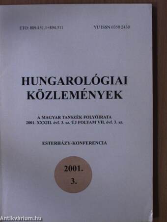 Hungarológiai Közlemények 2001/3.