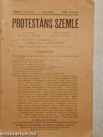 Protestáns Szemle 1930. október