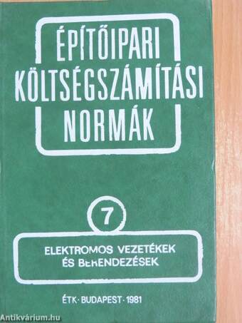 Építőipari költségszámítási normák 7.