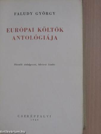 Európai költők antológiája