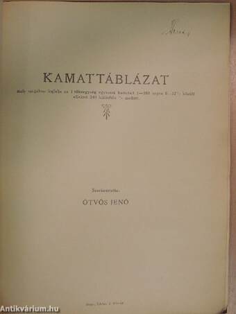 Kamattáblázat