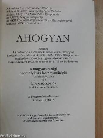 Ahogyan/I.