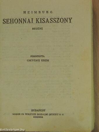 Sehonnai kisasszony