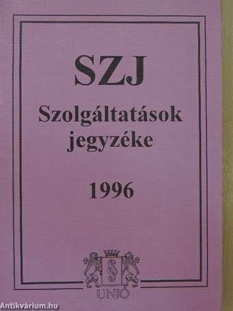 Szolgáltatások Jegyzéke 1996