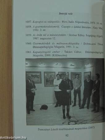 Trencsényi László szakirodalmi munkásságának bibliográfiája 1968-2008.