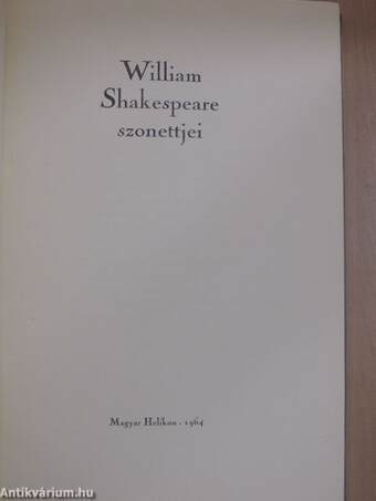 William Shakespeare szonettjei