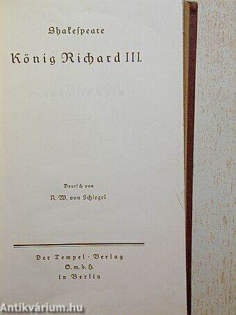 King Richard III./König Richard III.