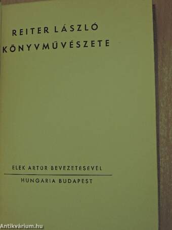 Reiter László könyvművészete