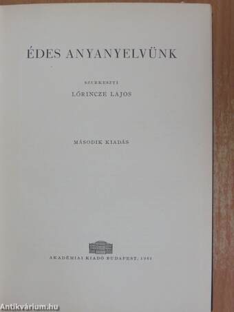 Édes anyanyelvünk