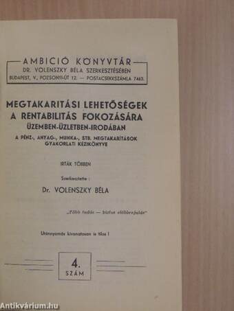 Megtakaritási lehetőségek a rentabilitás fokozására