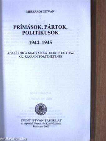 Prímások, pártok, politikusok 1944-1945