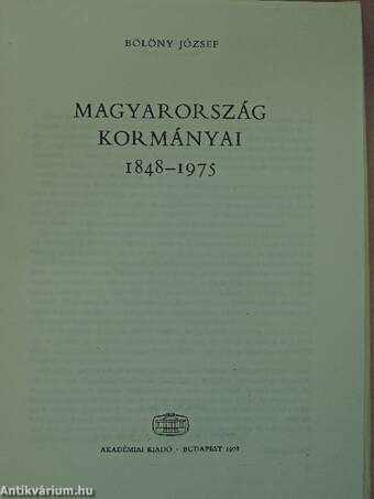 Magyarország kormányai 1848-1975