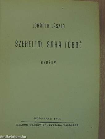 Szerelem, soha többé