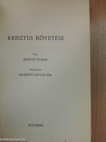 Krisztus követése/Filótea