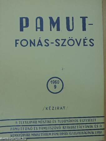 Pamut-Fonás-Szövés 1960/9.