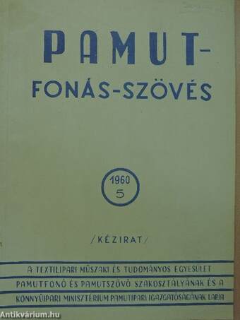 Pamut-Fonás-Szövés 1960/5.