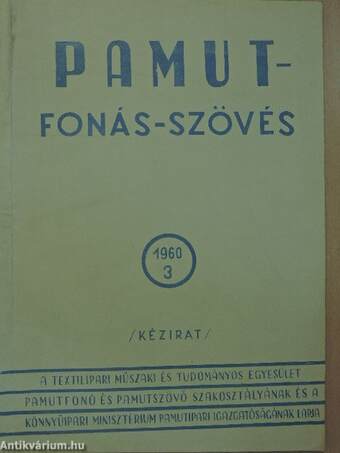 Pamut-Fonás-Szövés 1960/3.