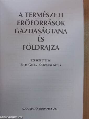 A természeti erőforrások gazdaságtana és földrajza