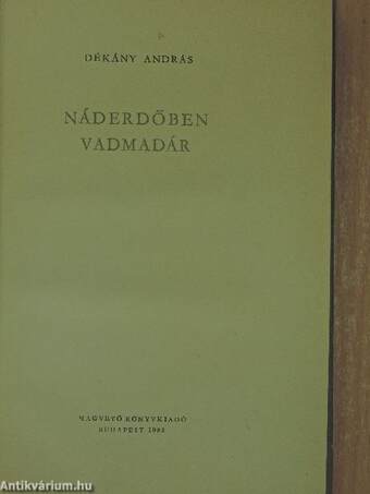 Náderdőben vadmadár