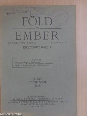 Föld és Ember 1929/5.