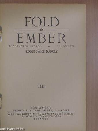 Föld és Ember 1928/5-6.