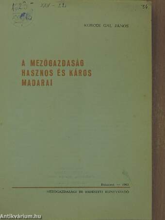 A mezőgazdaság hasznos és káros madarai