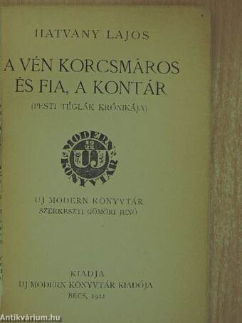 A vén korcsmáros és fia, a kontár