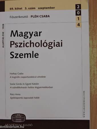 Magyar Pszichológiai Szemle 2014. szeptember