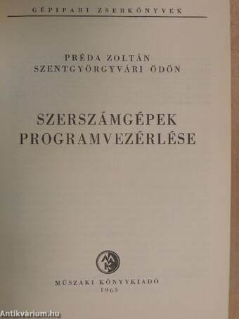 Szerszámgépek programvezérlése