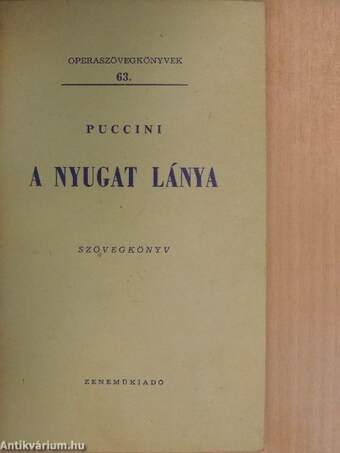 Puccini: A nyugat lánya