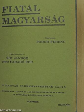 Fiatal magyarság 1931. március-december/1932. január-december