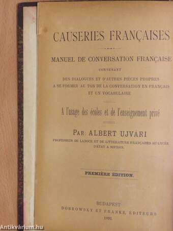 Causeries Francaises/Franczia nyelvtan