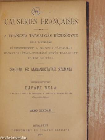 Causeries Francaises/Franczia nyelvtan