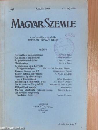 Magyar Szemle 1938. május
