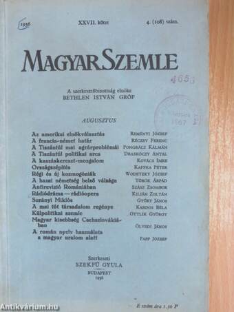 Magyar Szemle 1936. augusztus