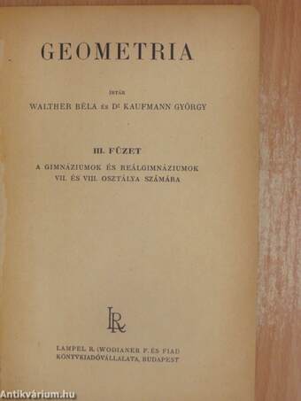 Geometria III.