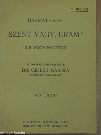 Szent vagy, Uram!