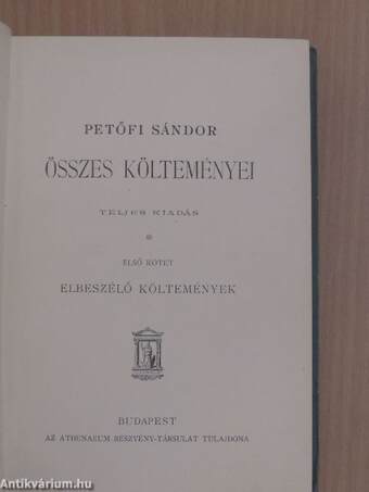 Petőfi Sándor összes költeményei I-IV.