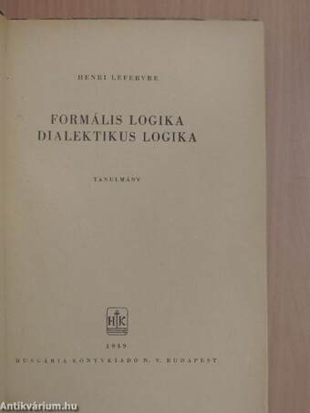 Formális logika/Dialektikus logika