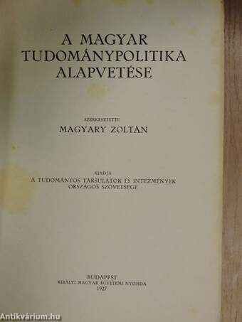 A magyar tudománypolitika alapvetése